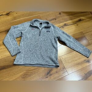 Patagonia Kids Gray Zip-Up Sweater 14